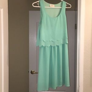 Super cute teal dress!